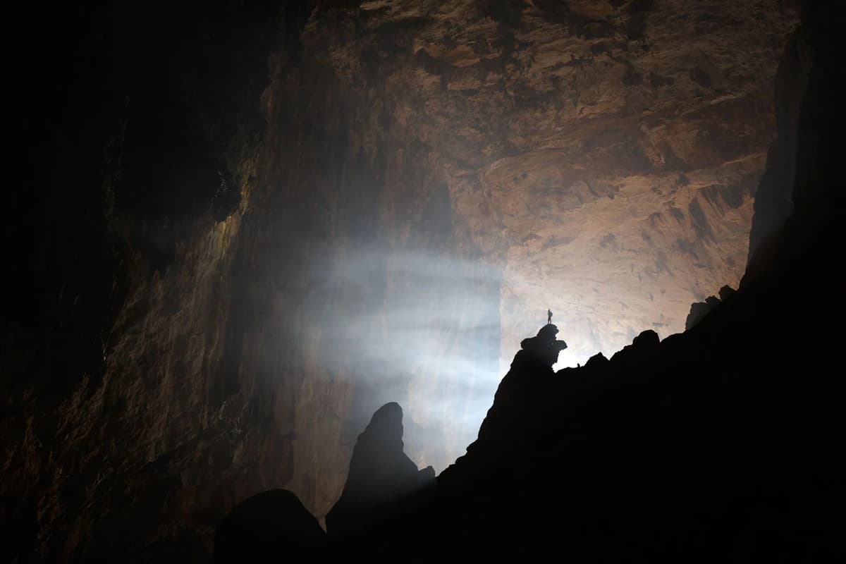 Hand of Dog stalagmite is about 60m high